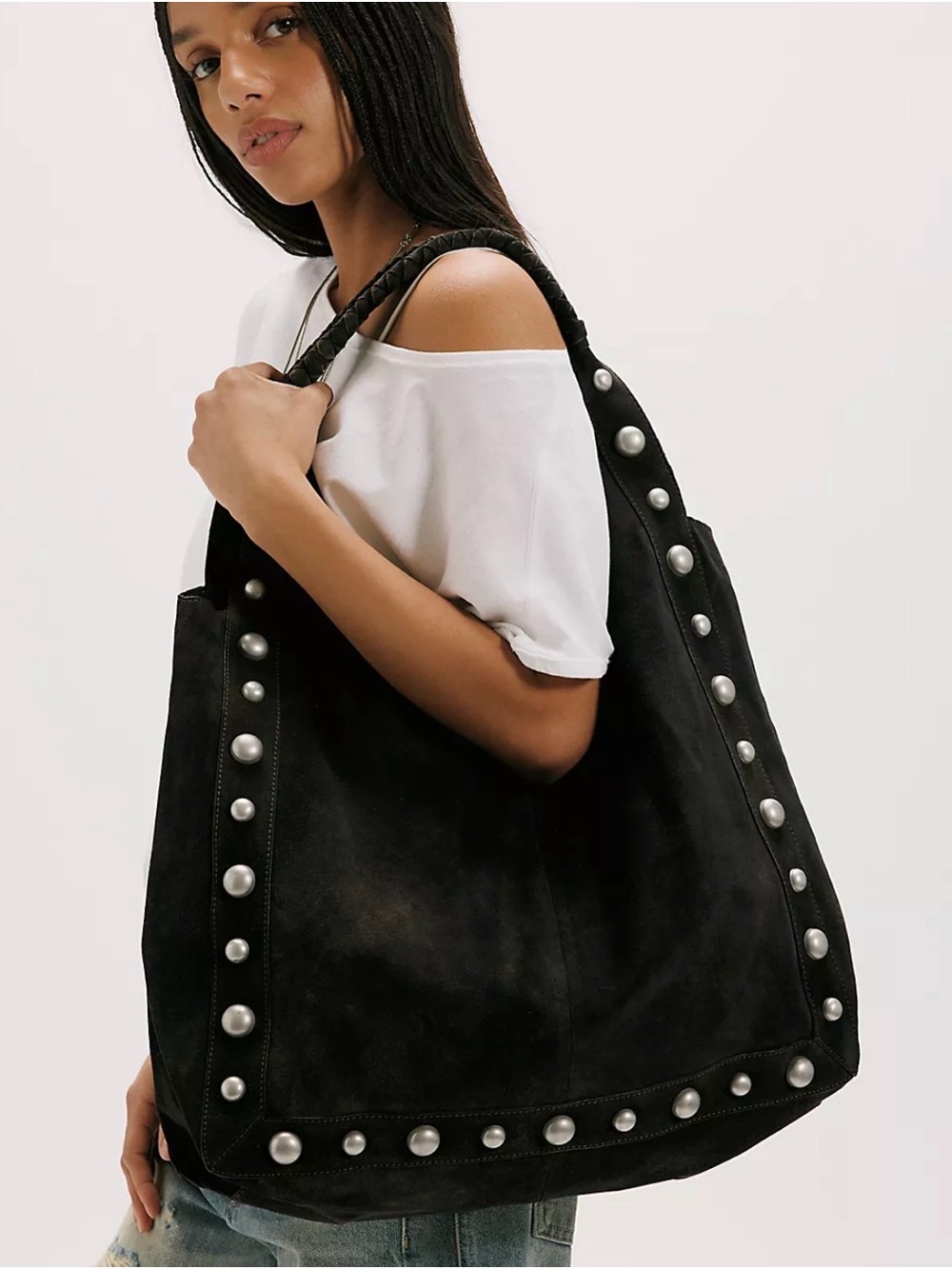 Free People See You Soon Studded Tote NWT